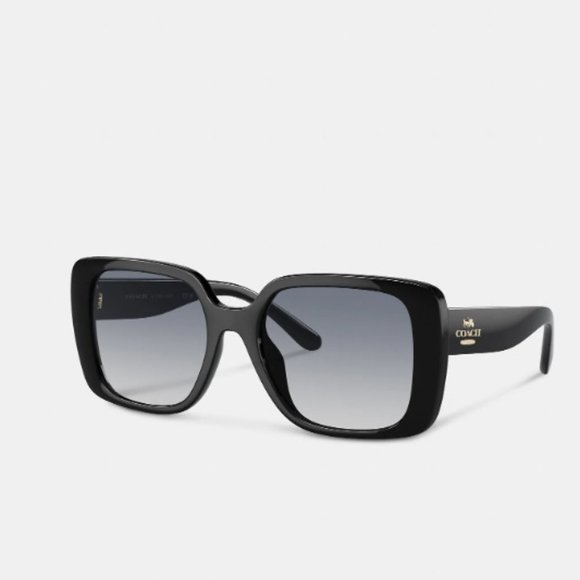 $165 *NEW* COACH Oversized Square Sunglasses (1 Black) - Picture 1 of 8